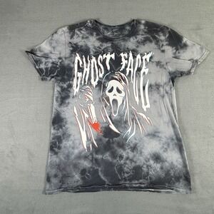 Scream Halloween Ghost Face Gray Black Tie Dye Scary T Shirt Mens M